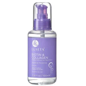 Luseta Biotin - Hair Growth Serum, Growth Oil for Fine and Dry Hair, Biotin and Collagen Oil to Thicken Hair and Nourish the Scalp 3.38 oz