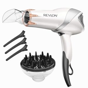 REVLON 1875-Watt Infrared Hair Dryer for Maximum Drying Power, White