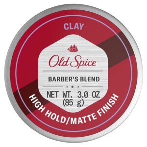 Old Spice Hair Styling Clay for Men, High Hold/Matte Finish, Barber's Blend Infused with Aloe, 3 Ounce