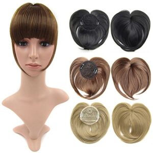 Beauty Wig World Black Synthetic Clip-in Hair Bang Full Fringe Short Straight Hair Extension
