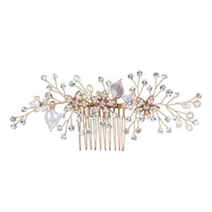 Nymph Code Pearls and Crystal Flower Bridal Wedding Decorative Hair Clips Combs Accessories